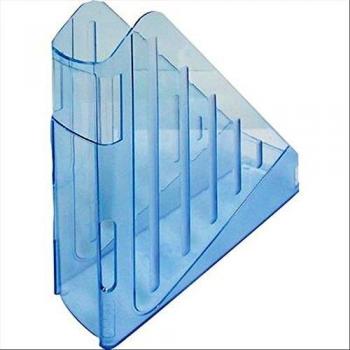 Portariviste ARDA Classic Azzurro Trasparente 7,5x27x29,5 cm - Polistirolo Antiurto con Profundidad Mayorada