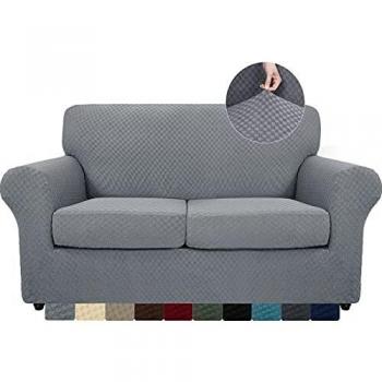 MAXIJIN 3 Piezas más Nuevas Fundas de sofá Jacquard para 2 plazas elástico Antideslizante Funda de Asiento de Amor para Perros Protector elástico para Muebles