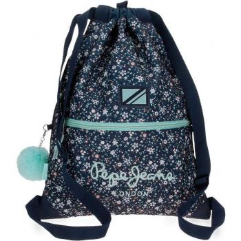 Mochila Saco Pepe Jeans Alenka con Bolso y Porta Alimentos, diseño marino