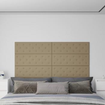 Paneles de pared 12 piezas Cappuccino 90x30 cm en cuero similar 3,24 m²