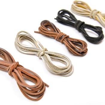 Vancool 2mm x 2m cordón de cuero cordón de ante para collar de pulsera rebordear joyería DIY Artesanía hecho a mano, 5 piezas, 5 colores