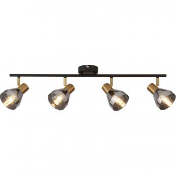 Barra de Luz de Techo Industrial Negra con 4 Luces E14