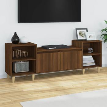 Mueble para TV de madera contrachapada 160x35x55 cm en color marrón roble, ideal para salón