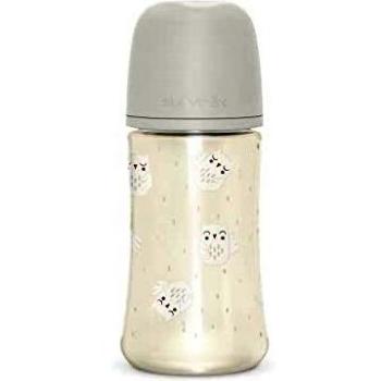 Suavinex Biberón Premium Bonhomía 270 ml. Tetina Fisiológica SX Pro de Silicona Flujo Medio +3 Meses - Beige