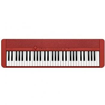Casio CT-S1 Portable Red Keyboard with 61 Keys and Bluetooth Connectivity