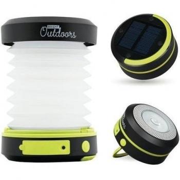 Linterna solar con Powerbank de emergencia - LED, recargable con USB y plegable. Lámpara versátil para acampada, seguridad, patios o de viaje. Luz alimentada por el sol portátil e innovadora