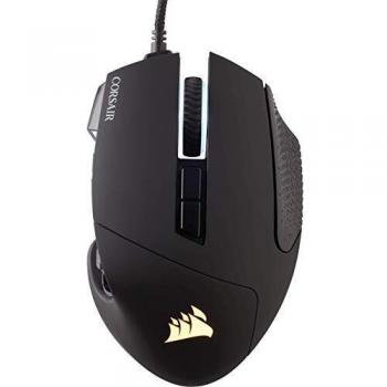 Corsair Scimitar Elite RGB Óptico MOBA/MMO Ratón para Juegos, 18.000 PPP Óptico Sensor, 17 Botones Programables, Retroiluminación RGB Dinámica en Cuatro Zonas, Forma Contorneada, Color Negro