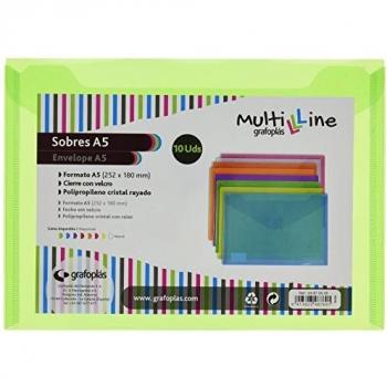 Grafoplas 04872520 z carpeta horizontal de plastico a5 z10 unidades color verde