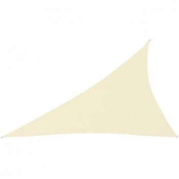 Toldo de vela triangular tela Oxford color crema 4x5x6,4 m