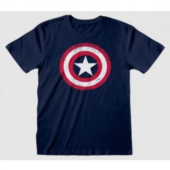 Camiseta Azul Marvel Escudo Capitán América Talla M