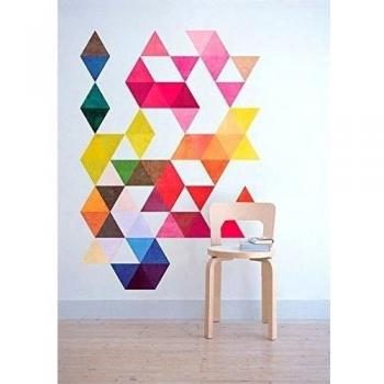 Vinilo Pegatina Motivo Geométrico Triángulos Multicolor - 103 x 148 cm