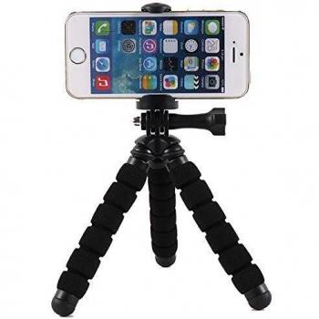 Fotopro RM-95-N - Mini trípode Flexible, con Soporte para móvil y cámaras, Color Negro