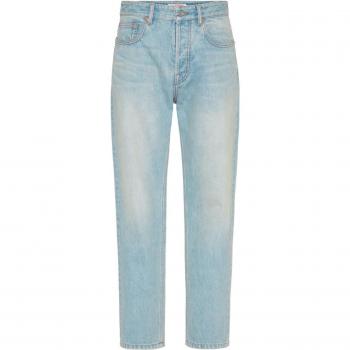 Valentino Men's Vlogo Signature Jeans in Light Blue, Size 30