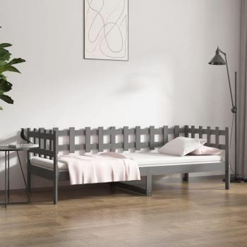 Sofá cama de madera maciza de pino gris 80x200 cm