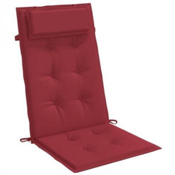 Highback Chair Cushions Set of 4 Wine Red Oxford Fabric
