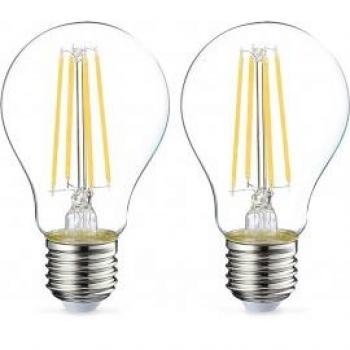 Bombilla LED Filamento Decorativa Estándar 12W 1520 Lúmenes Luz Cálida 2700K Casquillo E27 Cristal Transparente