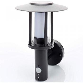 Aplique LED para exterior Gregory, gris oscuro, con sensor