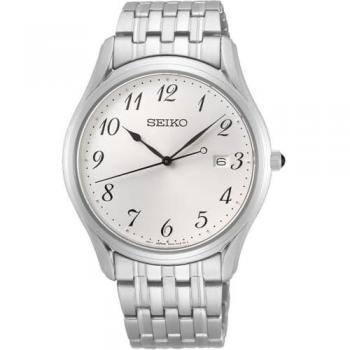 Seiko Men's Analog Quartz Watch with Stainless Steel Band SUR299P1, 39mm Grey/White Unisex