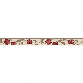 Bordura Autoadhesiva Retro Floral de Rosas 0.05 x 5 m - Estilo Moderno para Salón
