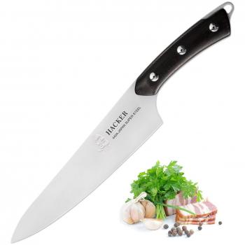 TUO-Hacker Cuchillo de Cocinero Profesional - Acero Japonés & Acero Inoxidable de Alto Carbón, Hoja-20.30cm