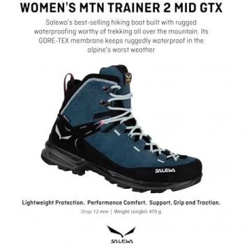 Salewa Women's MTN Trainer 2 Mid GTX Hiking Boots - Dark Denim