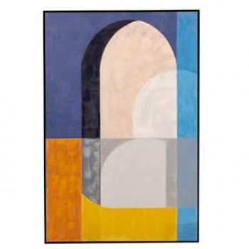 Cuadro Abstracto con Marco Negro 80x4x120 Cm - Multicolor, Agrega Estilo y Personalidad