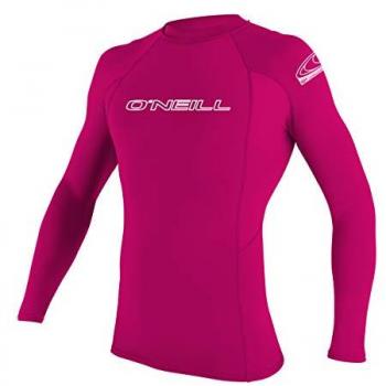 Camiseta Rash Guard Infantil O'Neill Basic Skins Manga Larga Rosa Talla 8