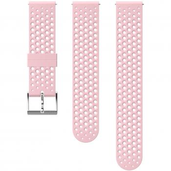 Suunto SS050176000 Correa de sustitución original para todos los relojes Suunto 3 Fitness, silicona, largo: 21,7 cm, ancho: 20 mm, incluye pasadores de fijación, rosa/plateado