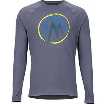 Marmot Midweight Harrier LS Crew - Camiseta Interior para Hombre, Hombre, Color Steel Onyx, tamaño Medium