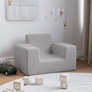 Sofá para niños gris claro en suave felpa