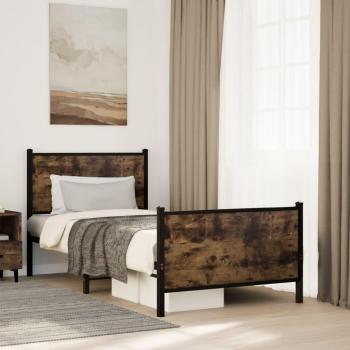 Cama solar sin materia Metal Smoke Oak 90x200 cm