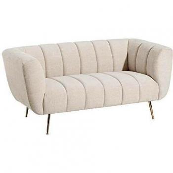 Sofá 2 plazas Beige contemporáneo de Tela de Metal de 76x85x166 cm - LOLAhome