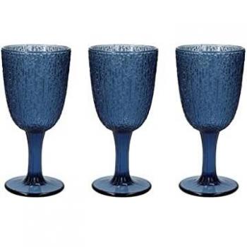 COPA VIDRIO COLOR DAVOR SET 3U AZUL