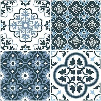 WallPops FP2951 Leyton - Baldosas para piso, color azul