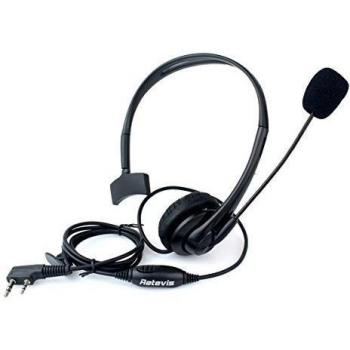 Retevis Diadema Auricular Antirruido con Micrófono PTT 2 Pines Pinganillo Compatible con Walkie Talkie RT24 RT22 RT27 RT5R RT7 Baofeng UV-5R BF-888S BF-88E Kenwood QUANSHENG WOUXUN HYT TYT