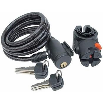 Candado de cable para bicicleta ASL-31 1500mm cable de acero 8mm universal negro