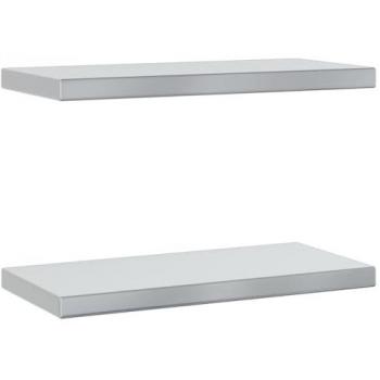 Estantes de pared 2 uds acero inoxidable plateado 50x23,5x3 cm, mueble de almacenaje estantería para oficina, estudio y dormitorio