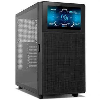 Semitorre ATX NOX Hummer BIOS - Carcasa con Pantalla LCD 8 Personalizable, Panel Frontal Metal Mesh, Lateral de Cristal Templado, Espacio para 11 Ventiladores, USB-C