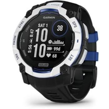 Garmin Instinct 3 Solar Outdoor GPS Smartwatch - 50mm AMOLED, Whitestone/Black, Silicone Strap