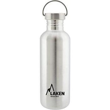 Laken Basic Botella de Acero Inoxidable con Tapón de Rosca Acero y Boca Ancha, 0,75L Acero