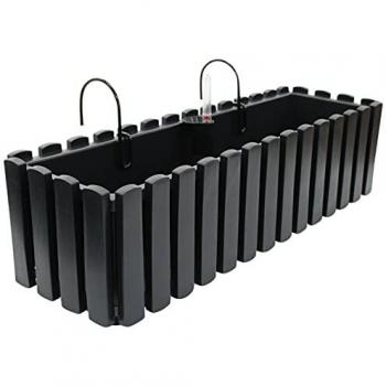 Jardinera para balcón Boardee Fencycase W, color antracita, dimensiones 580x180x162 mm