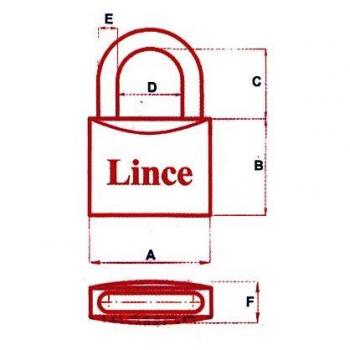 La Industrial Cerrajera Lince 30050Kac3382 - Candado seg 50mm arco corto llave nñ 3382 lat lince