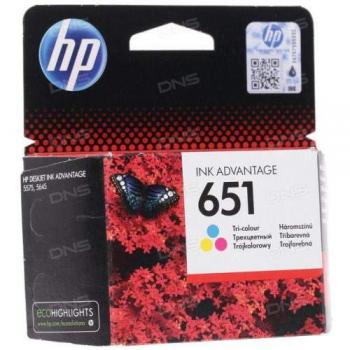 Cartucho de Tinta HP 651 Tricolor Original - Alta Calidad (Cian, Magenta, Amarillo) - Hasta 300 Páginas