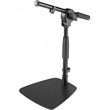 König & Meyer 25995 - Pie de micrófono ajustable, altura regulable de 90 a 160 cm, base plegable para fácil transporte, fabricado en acero resistente, acabado negro mate, incluye soporte para micró