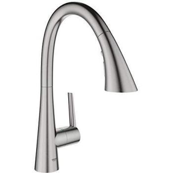 Grohe Zedra Supersteel- grifo de cocina, caño en C, triple spray, 1/2, gris (32294DC2