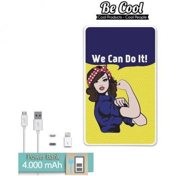 Becool® - Batería Externa Power Bank 4000 mah + Gratis 1 cable USB-MicroUsb