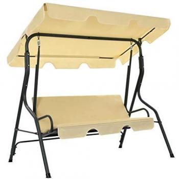 Cream White Garden Swing Bench 170x110x153 cm
