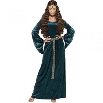 Smiffy'S 45497L Disfraz De Doncella Medieval Con Vestido Y Diadema, Verde, L - Eu Tamaño 44-46