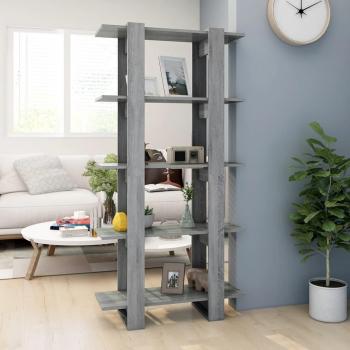 Estantería de madera contrachapada gris Sonoma 80x30x160 cm, estantería/divisor de madera de ingeniería disponible en blanco, negro y roble Sonoma, ideal para oficina, estudio, sala de estar y dormitorio,