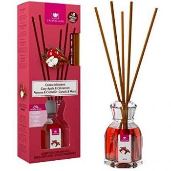 CRISTALINAS Ambientador Mikado 40 ml. Mas de 8 semanas de duracion, 0% Alcohol. Aroma: Canela y Manzana